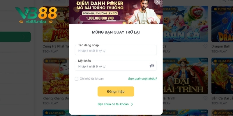 Quy trình trải nghiệm cá cược tại sảnh nổ hũ VB88