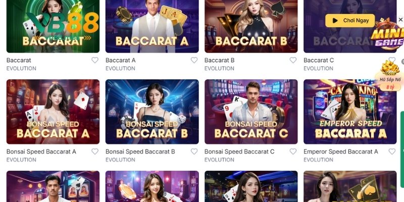 Giới thiệu về Baccarat online tại VB88