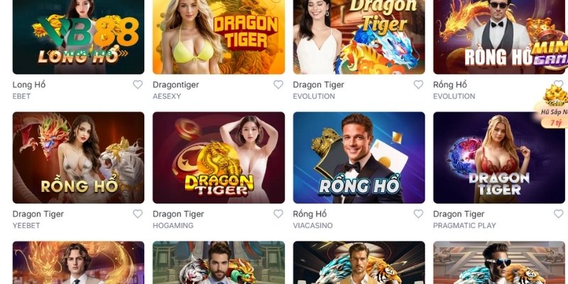 Khám phá thế giới rồng hổ VB88